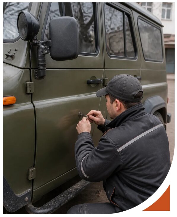 Профессиональное вскрытие автомобиля УАЗ без повреждений в Холмске